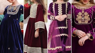 Latest Partywear Velvet Dress Designs For Baby Girls 2024Partywear winter Dress Designs for girls [upl. by Nygem]