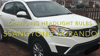 Changing A Headlight Bulb On A Ssangyong Korando [upl. by Sile]