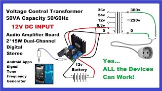 Make DC to AC Inverter with MobileApp amp Audio Amplifier DIYCircuit [upl. by Oahc706]