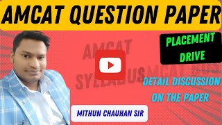 AMCAT Memory Based Previous Year Questions  Placement Drive via AMCAT  Mithun Sir [upl. by Behrens]