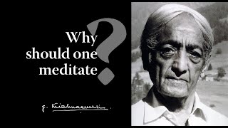 Why should one meditate  Krishnamurti [upl. by Rust396]