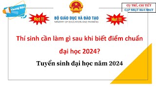 Thí sinh cần làm gì sau khi biết điểm chuẩn đại học 2024 Tuyển sinh đại học năm 2024 [upl. by Singleton]