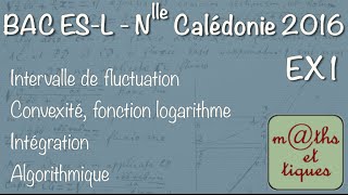 BAC ESL Maths  Nelle Calédonie 2016  Exercice 1 QCM [upl. by Ahsenet]