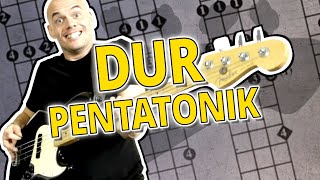 Dur Pentatonik auf dem EBass  Bass Griffbrett und Musiktheorie [upl. by Malvino]