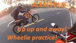 FZ09 and KTM 400 SXC Wheelie practice and more [upl. by Cawley521]