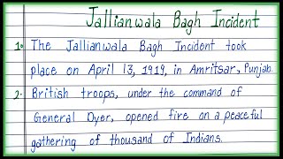 10 Lines on Jallianwala Bagh Incident About Jallianwala Bagh Incident [upl. by Archle744]