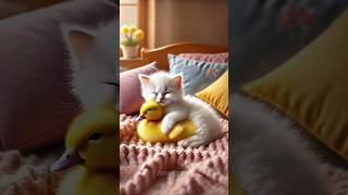 The Cute kitten Takes Care Of The lost Kitten ​ kitten​ cute trending funny fyp shorts [upl. by Aremat]