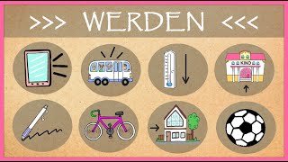 Deutsch A2 das Verb quotwerdenquot German lesson for intermediatebeginner level würdenwurdengeworden [upl. by Bullis37]