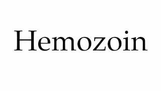 How to Pronounce Hemozoin [upl. by Vladi]