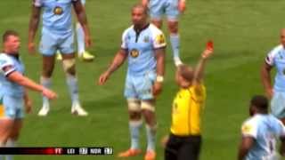 Dylan Hartley Red card for swearing at Wayne Barnes with closeup replay [upl. by Truman]