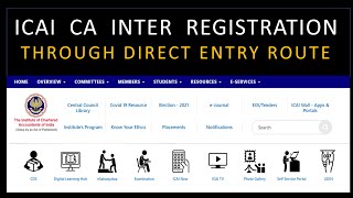 How To Register CA Intermediate Through Online Direct Entry Online CA Registration Twinkle Garg [upl. by Amme345]