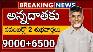 అన్నదాతలకు నవంబర్లో 2 శుభవార్తలు రూ 9000 6500 CM సంచలన ప్రకటన [upl. by Seuqram951]