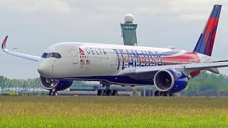 40 BIG PLANES TAKING OFF amp LANDING  6x B747 A380 B777 A350  Amsterdam Schiphol Spotting [upl. by Nauqas612]