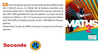 Problème concret de résolution dun système de 2 équations à 2 inconnues Ex 86 p 178 du Sesamaths [upl. by Dej]