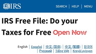 IRS Free File Online Is Open NowHow To File Taxes [upl. by Inwat]