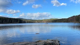 A metro ride to the lake Fall in Oslo Norway [upl. by Eikcaj448]