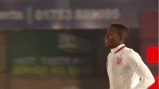 Wilfried Zahas stunning first U21s goal  England U21s vs Romania [upl. by Iaj]