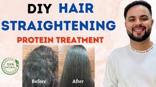 Permanent Hair Straightening amp Protein Treatment at Home  100 Natural [upl. by Marita]