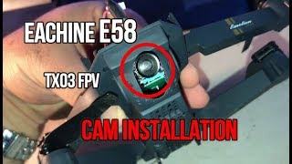 Eachine E58 DJI MAVIC CLONE 58Ghz TX03 FPV Cam Installation And Flight [upl. by Serene]