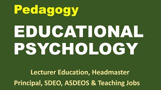 Pedagogy  Psychology of Education exam fpsc sst [upl. by Odnalo]