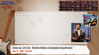 🎸 Come on Lets Go  Ritchie Valens La Bamba Soundtrack Guitar Backing Track with chords  lyrics [upl. by Symer]