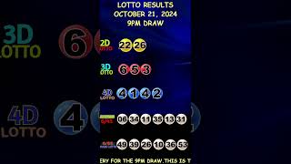 Lotto Result Today 900 pm draw October 21 2024 shorts [upl. by Thgiled]