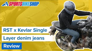 RST x Kevlar Single Layer denim motorcycle jeans review  Sportsbikeshop [upl. by Celik]