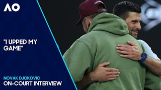 Nick Kyrgios Interviews Novak Djokovic OnCourt  Australian Open 2024 Quarterfinal [upl. by Anigriv314]