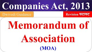 MOA Memorandum of Association memorandum of association in companies act company law bcom mba [upl. by Eahcim]