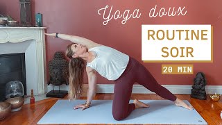 20 minutes de yoga du soir  Routine quotidienne pour se détendre Hatha Yoga tous niveaux [upl. by Jacqui]