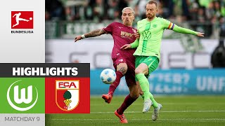 Wolfsburg Saves A Point Late  VfL Wolfsburg  FC Augsburg  Highlights  Matchday 9 – Bundesliga [upl. by Anifled866]