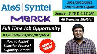 Atos Syntel  Merck Group Off Campus Drive 2021202020192018  Latest Job Updates 🔥🔥 [upl. by Kele]