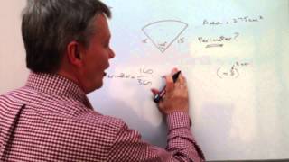 Perimeter circumference of sector of a circle  exam question 15cm radius 140 degree [upl. by Oirramaj]