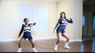 Sisters double dance routine goes viral [upl. by Aicatsanna]