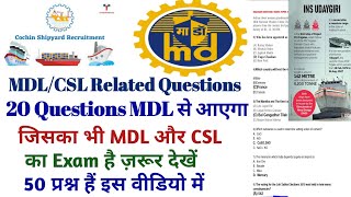 MDL CSL Questions  MDL Previous Years paper  MDL Non Excutive Paper  MDL questions  CSL [upl. by Glinys]