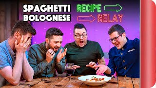 SPAGHETTI BOLOGNESE Recipe Relay Challenge  Pass it On S2 E7  Sorted Food [upl. by Iegres449]