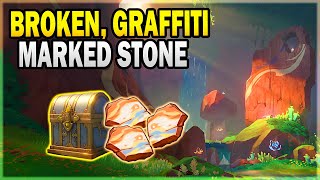 All 6 Broken GraffitiMarked Stone Locations and How to Use Them  Luxurious Chest  Genshin Impact [upl. by Nollie7]