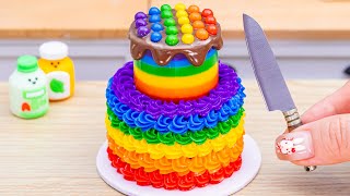 Miniature Rainbow Buttercream Cake Decorating 🌈Amazing Rainbow Pop It Cake Recipe By Baking Yummy [upl. by Navetse]