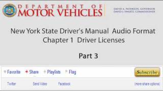 New York State Drivers Manual Audio Format Chapter 1 Driver Licenses [upl. by Brothers]