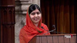 Activist Malala Yousafzai delivers impassioned speech to Canadian Parliament [upl. by Eneleuqcaj358]