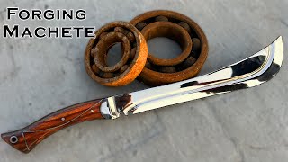 Forging Machete out of Rusted Bearing [upl. by Ursala646]