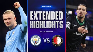 Man City vs Feyenoord Extended Highlights  UCL League Phase MD 5  CBS Sports Golazo [upl. by Ahseik]