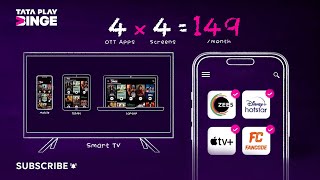 Tata Play Binge  Upgrade Your Entertainment with Binge 4 OTT Apps 4 Screens Rs 149 Only [upl. by Revart]