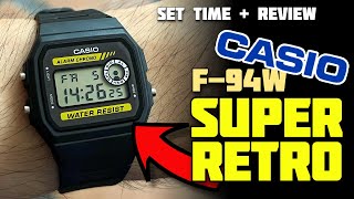 How to set the time on Casio F94w  Review [upl. by Aufa]