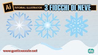 disegnare 3 fiocchi di neve  Tut Illustrator 82 [upl. by Tuddor]