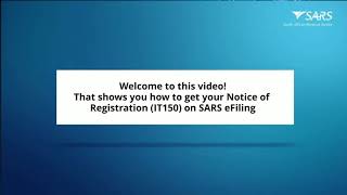 How to Request a Notice of Registration IT150 on SARS eFiling [upl. by Hillari]