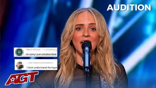 Youtuber Madilyn Bailey TROLLS Her Haters With quotHate Commentsquot Song on Americas Got Talent [upl. by Husein22]