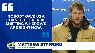 Matthew Stafford says hes quotPROUD of the guys PROUD of their EFFORTquot  CBS Sports [upl. by Yesnel]