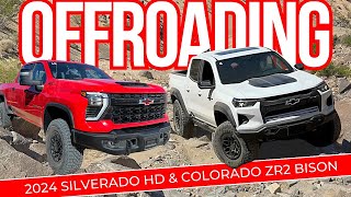 AHHHH now this was FUN Took the 2024 Chevrolet Silverado HD AND Colorado ZR2 Bison’soffroading [upl. by Goodden]