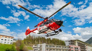 ARA Rettungshubschrauber RT1 aus Reute  Landung BG Unfallklinik Murnau [upl. by Afatsuom]